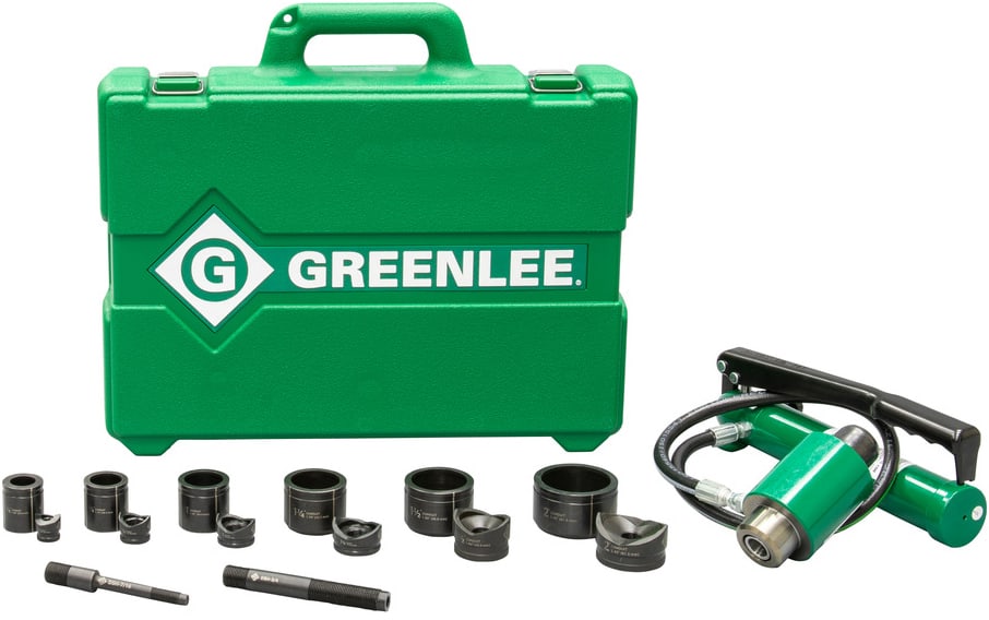 Greenlee 7306SB - 11-Ton Hydraulic Knockout Kit with Hand Pump and