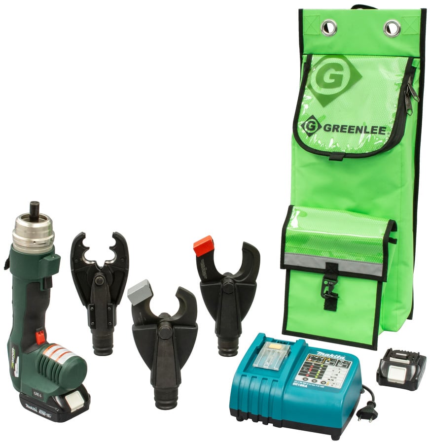 Greenlee UT-BGHS22 - GRE-6 Multi-Tool with BG Crimper, ACSR & CU/AL Cutting Heads, 230V Charger