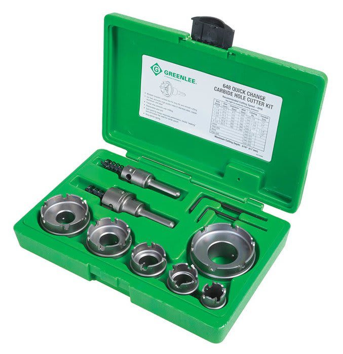 Greenlee 648 Quick Change Carbide Cutter Set, 8pcs