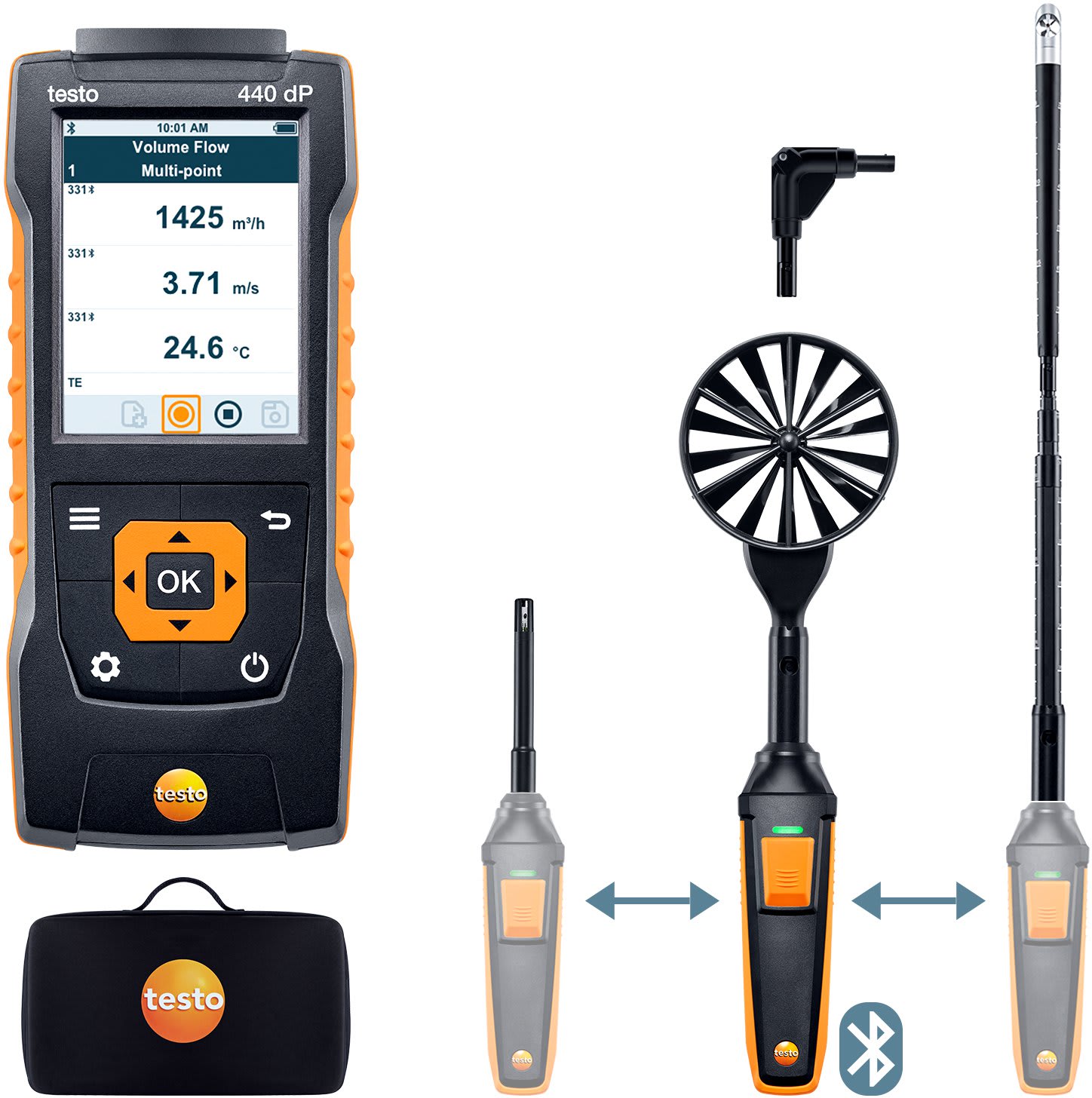 Testo 440 dP Airflow ComboKit 2 with Bluetooth and Delta P TEquipment
