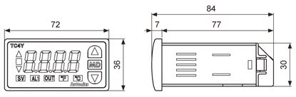 Autonics TC4L-14R Temperature Controller, 1/4DIN, Single display 4