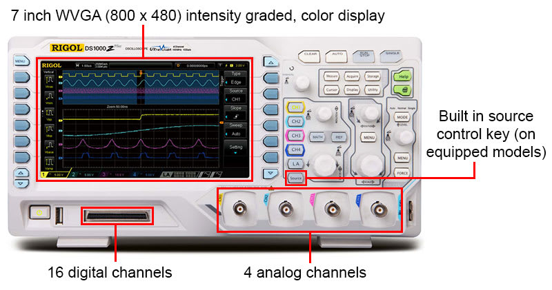 Rigol MSO1104Z KIT - 100 MHz Mixed Signal Oscilloscope with Logic Probe ...