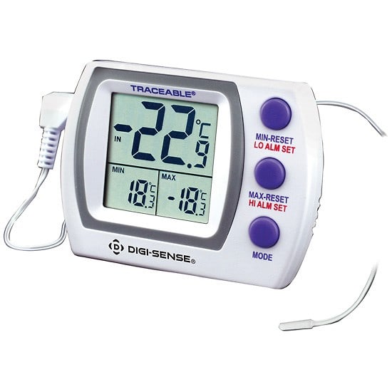 Certified Digital Freezer Thermometer -50 to 70 C Cert @ -20.0oC