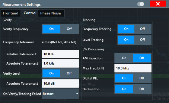 Easily control measurement settings