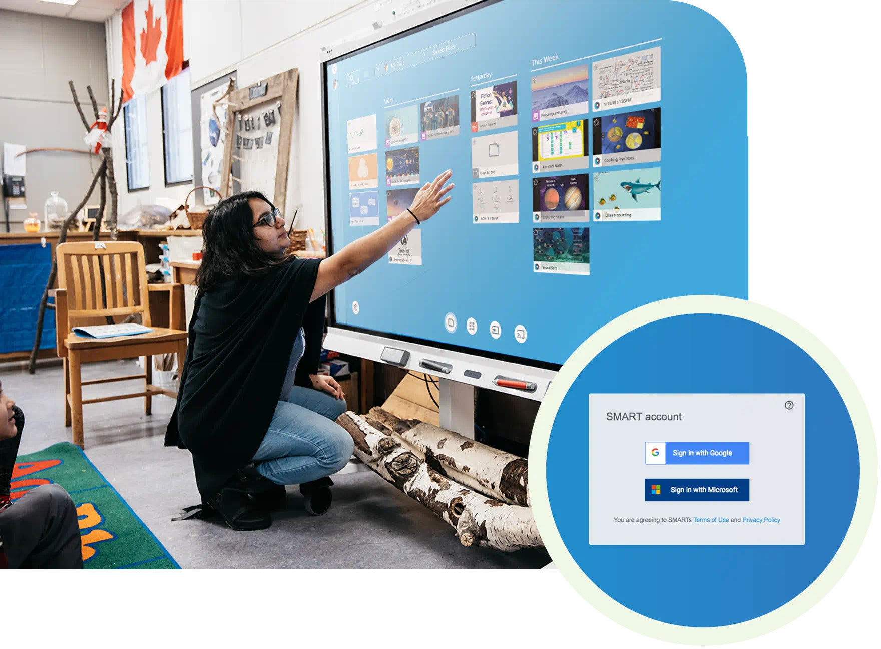 SMARTBOARD SBID-6275S-V3 - 75 Interactive Screen w/iQ & Learning Suite, 4K  UHD LED 60 Hz