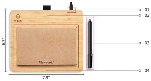 ViewSonic ID0730 - VB Pen Pad, 7.5 Interactive Writing Pad