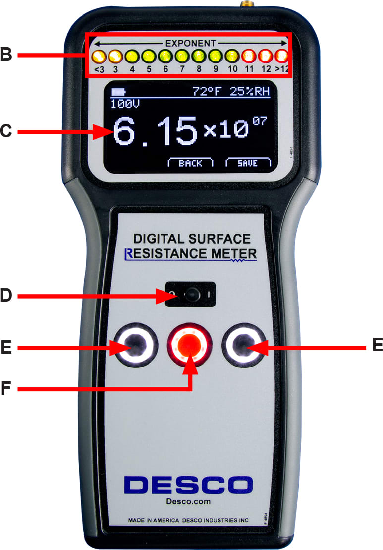 Desco 19290 Digital Surface Resistance Meter Kit TEquipment