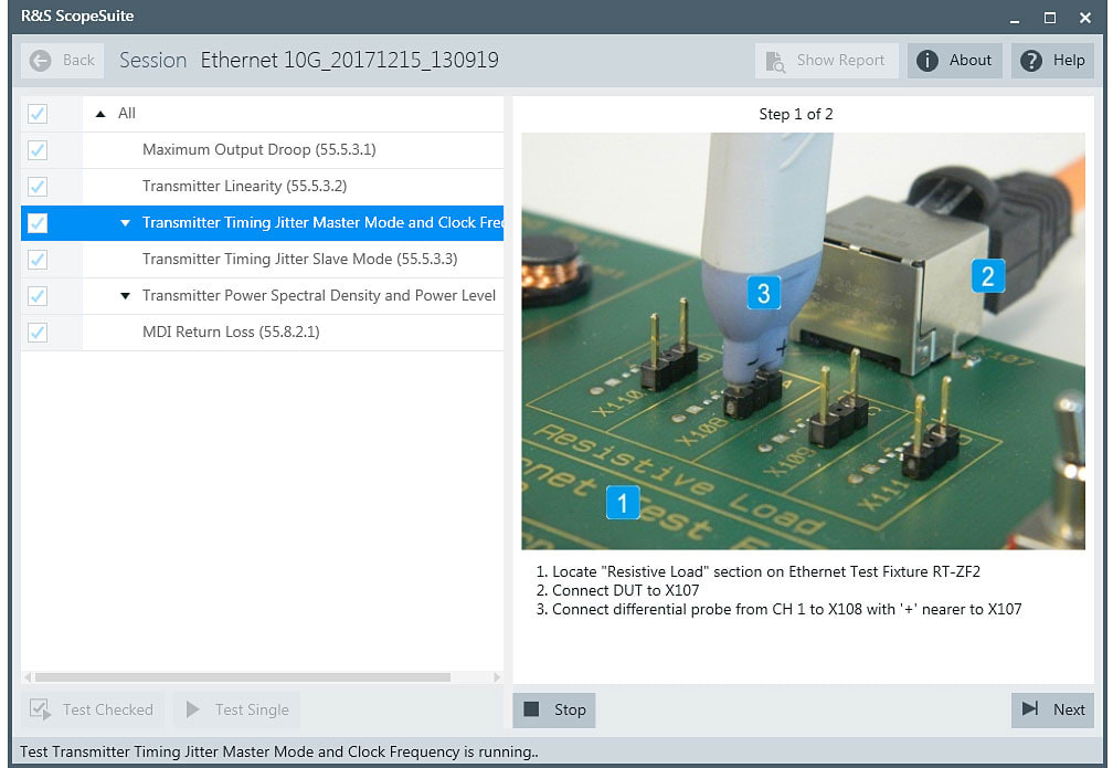 Ease-of-use with guided test steps