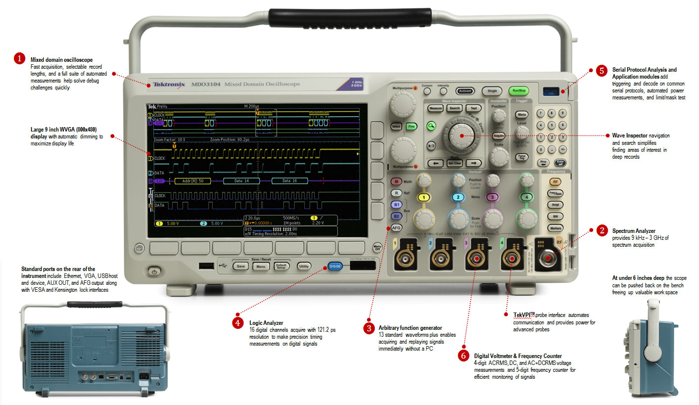 Tektronix MDO3022 - Mixed Domain Oscilloscope (2 Channels, 200 MHz  Bandwidth)