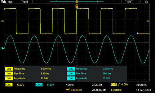 Oscilloscope numérique 100 MHz - 2 voies : TBS1102C