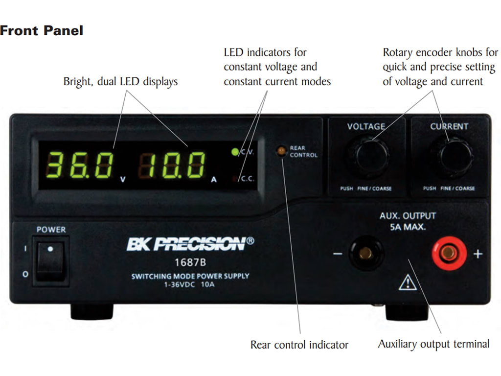 B&K Precision 1687B - Switching Bench DC Power Supply, 1-36V, 0
