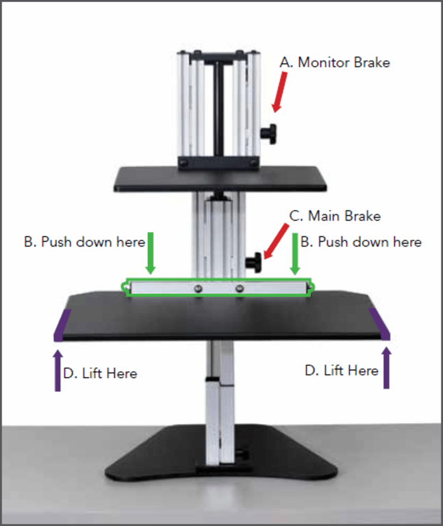 Ergo Desktop Kangaroo Junior Adjustable Height Desk Touchboards