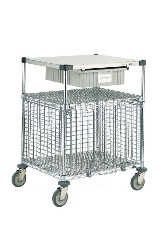Metro SECMLAB - Super Erecta Lab Security Cart, Stainless Steel, Silver ...