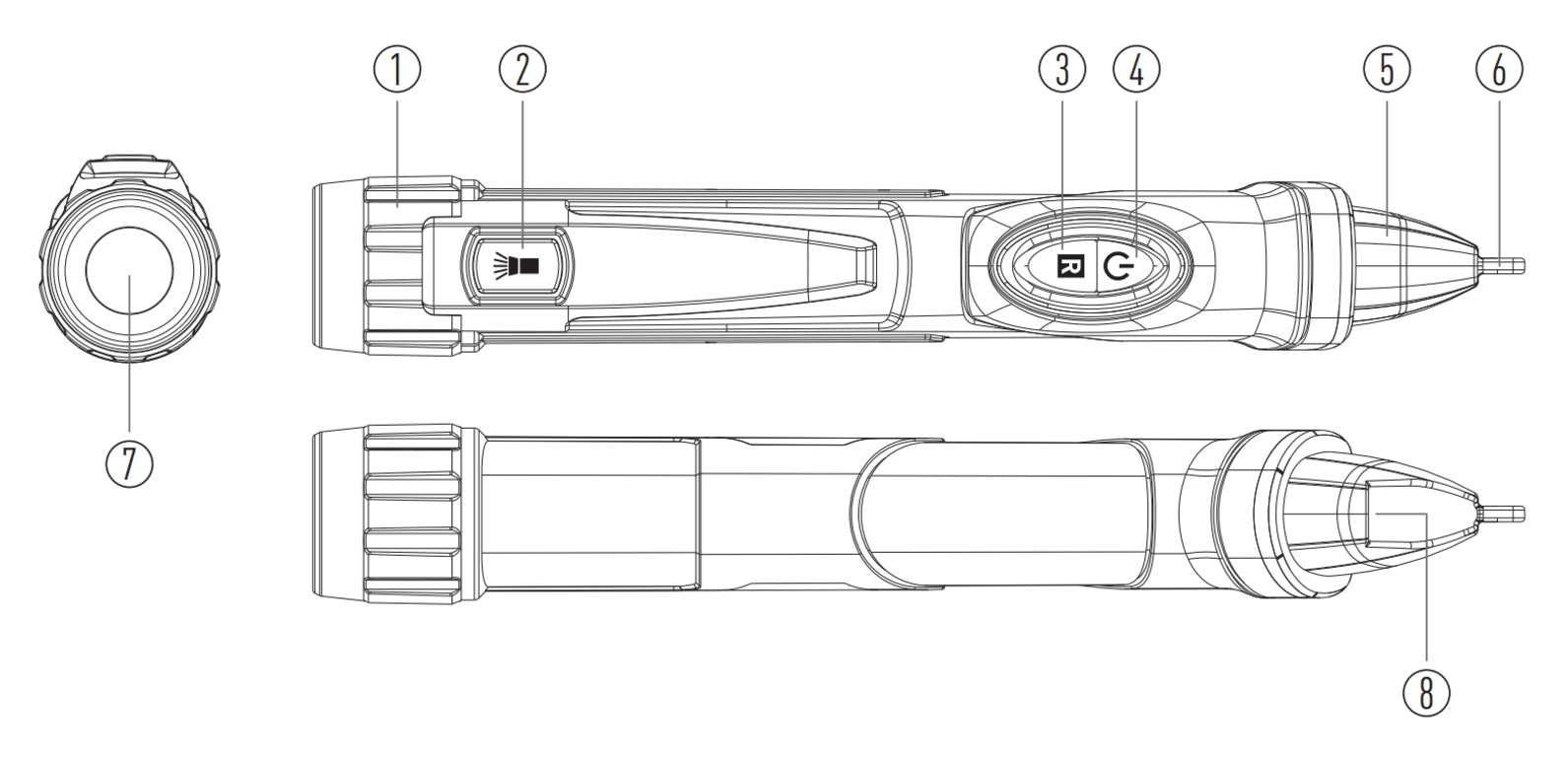 TECHNI-PRO TNP801 Non-contact AC Voltage Detector Layout