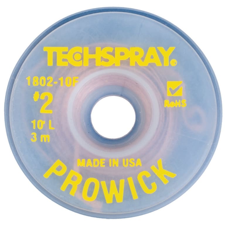 Techspray 180210F Desoldering Braid, Pro Wick, Type R Rosin, 0.055