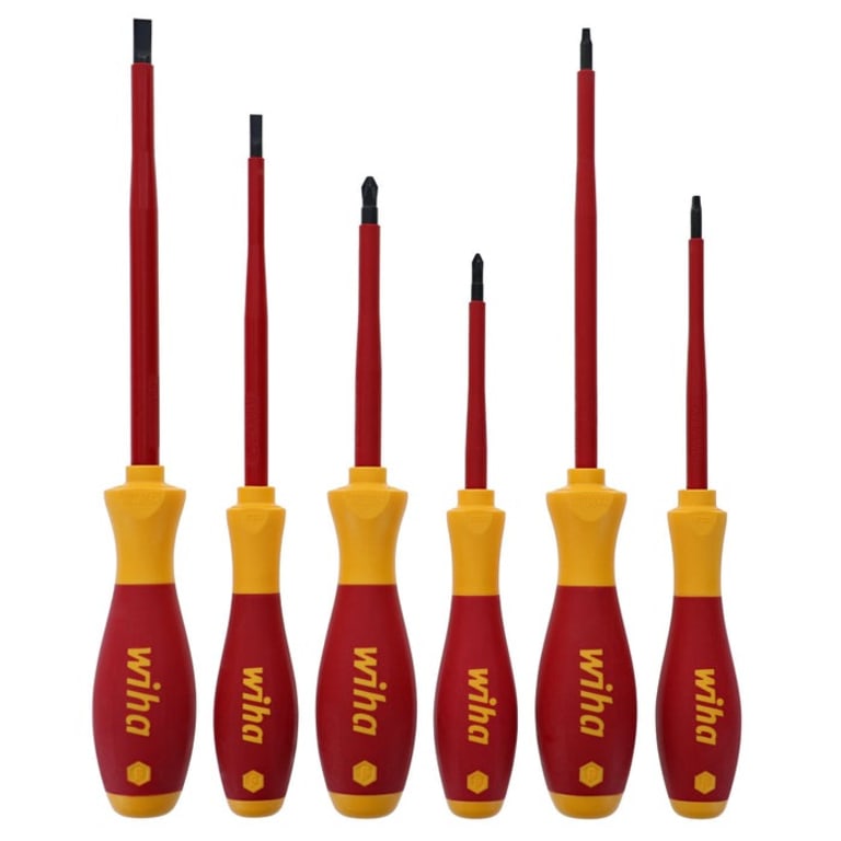 Wiha 53099 Soft Finish Heavy Duty Screwdriver Set, Slotted