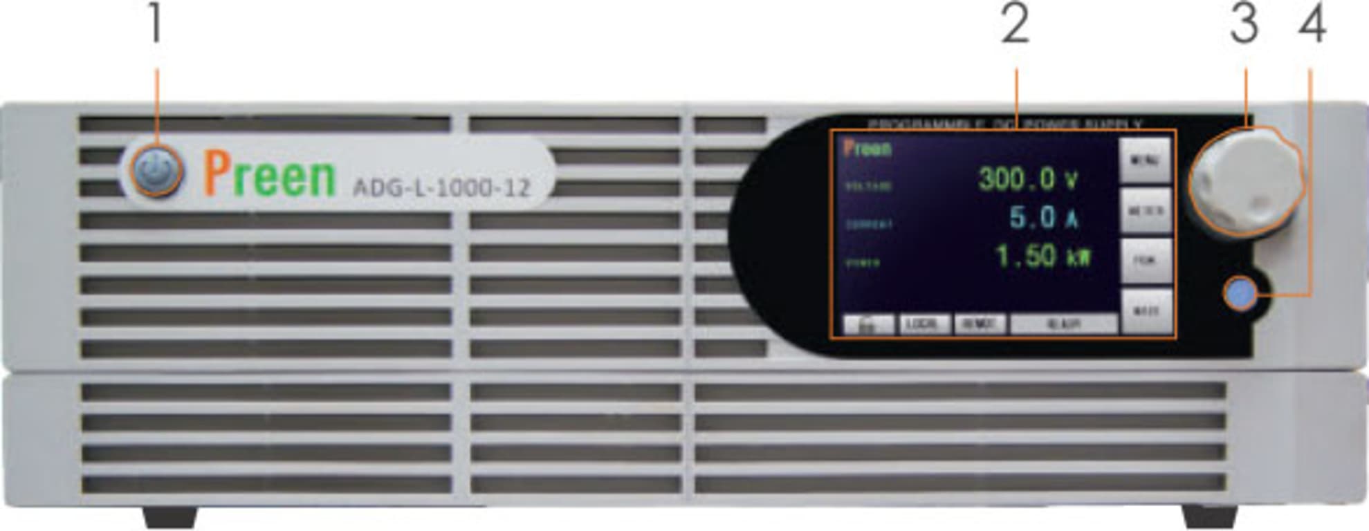 Preen Components Preen ADG-L-1000-25-12 - 0~1000V, 0~25A, 12kW Auto Range Programmable ...
