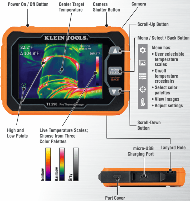 Klein Tools TI270 Thermal Imager with WiFi (10000 pixels Thermal