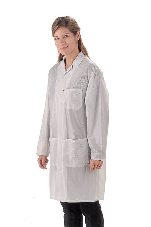 Tech Loc Tech Wear Traditional LOC-13C Knee-Length Coat w/ESD Cuffs (White ...