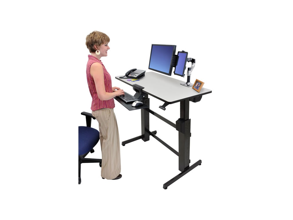 Ergotron 24 271 926 Workfit D Sit Stand Desk Light Grey