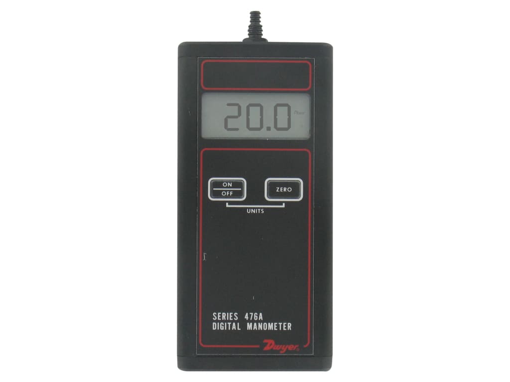 Dwyer 476A0 Pressure Digital Manometer Handheld, 20 to 0 to +20