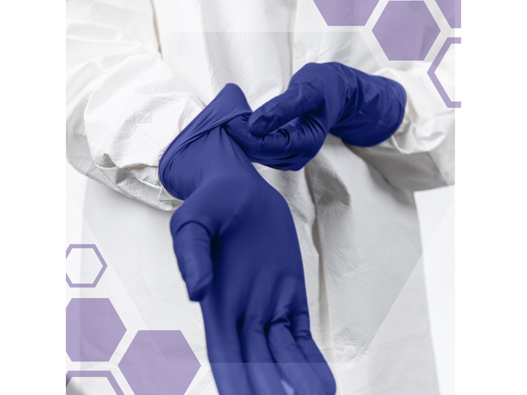 Ansell 62828 Gloves, Nitrile, 4.3 mil, Textured Grip, Blue, Large, 200 ...