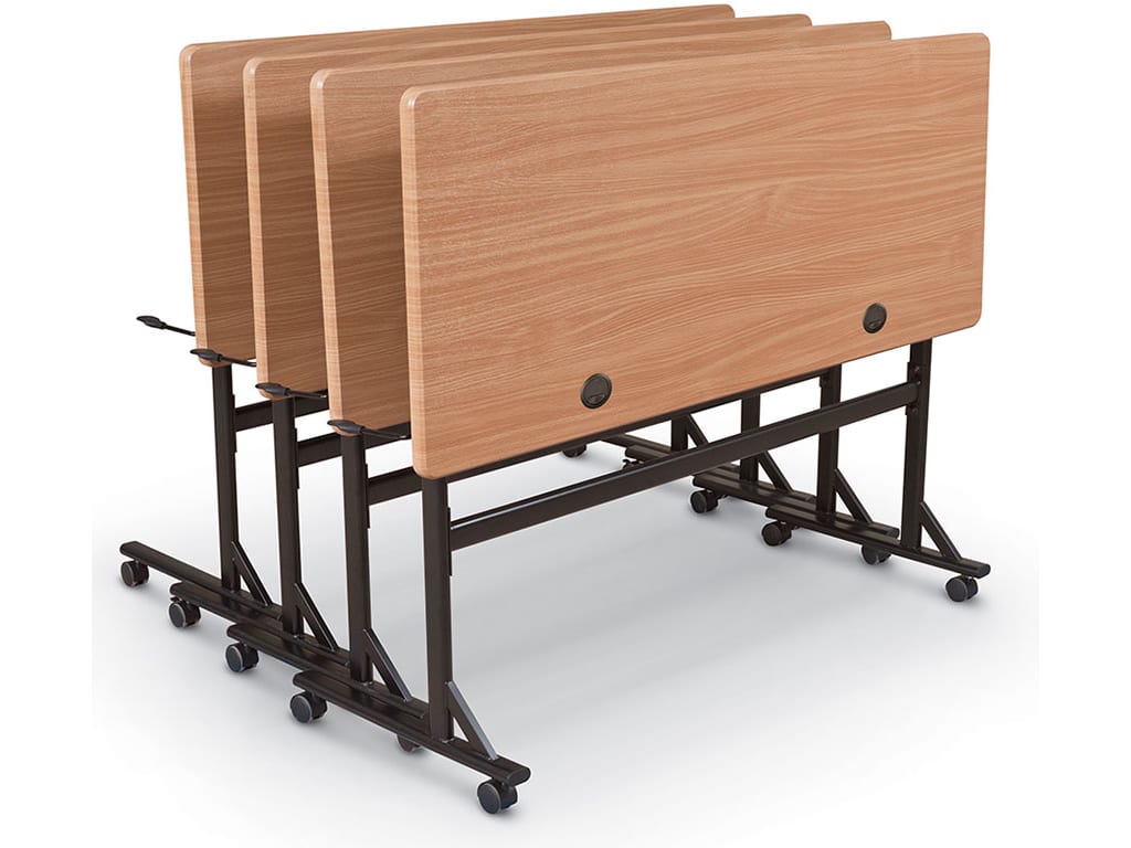 MooreCo balt 90094 Economy Flipper Training Table, 6ft x 2ft, Teak
