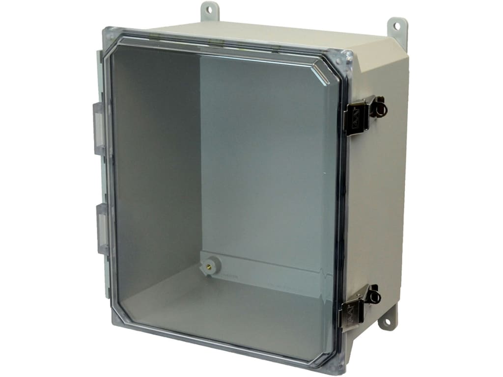 Allied Moulded AMU1206CCL 12x10x6 NEMA 4X Fiberglass Enclosure with