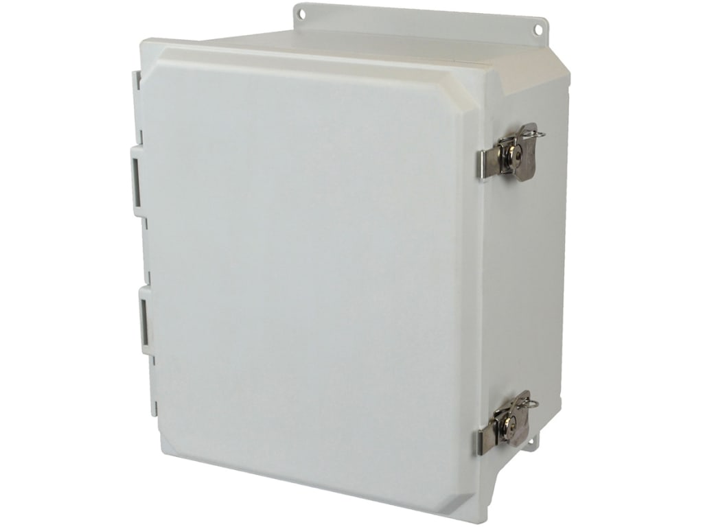 Allied Moulded AMU1860TF 16x14x8 NEMA 4X Fiberglass Enclosure with
