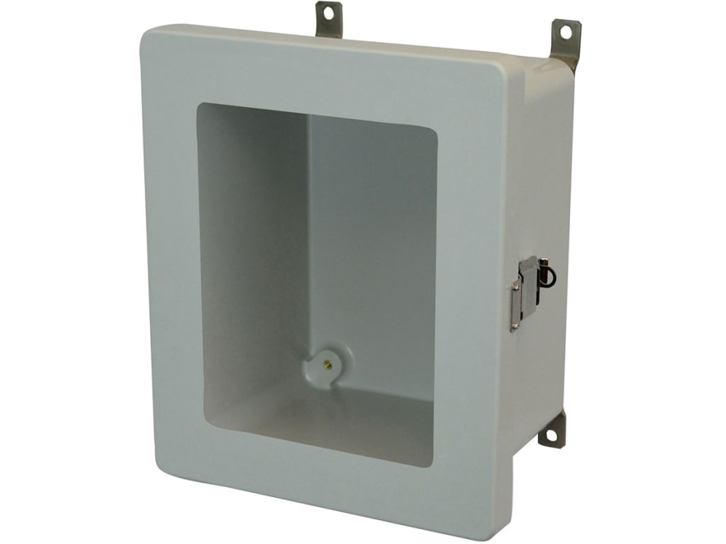 Allied Moulded AM1086LW 10x8x6 NEMA 4X Fiberglass Enclosure with Quick