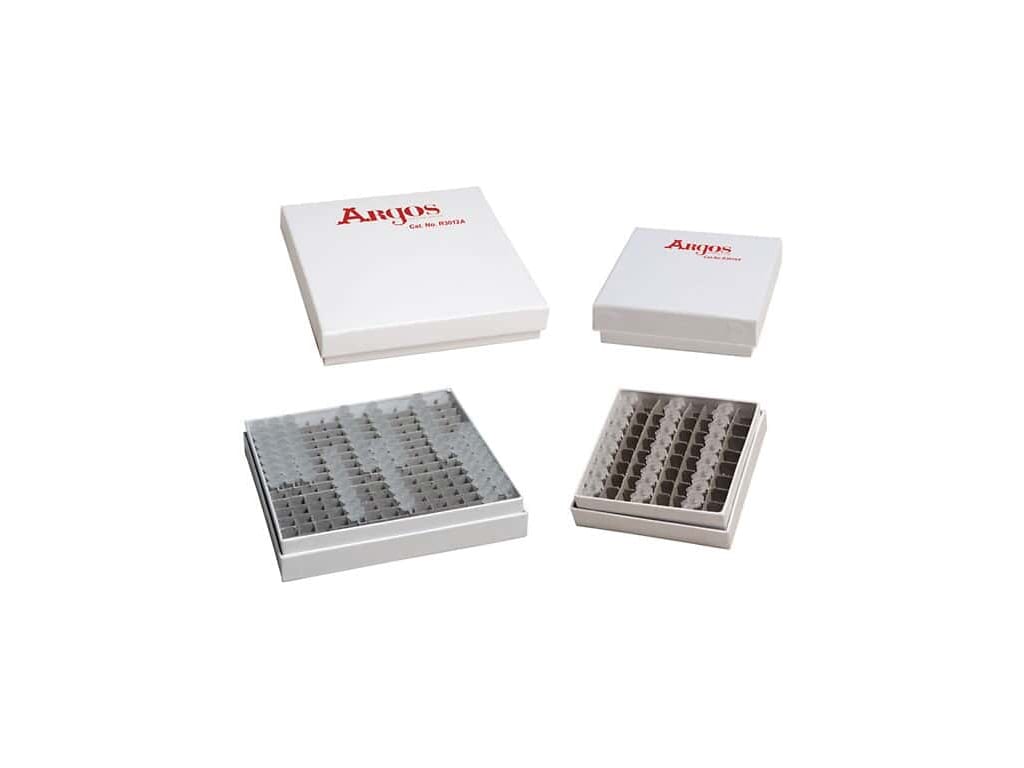 Argos Technologies - 04395-41 - Cardboard Freezer Box, PCR, with 196 Place Insert, 5-1/4 x 5-1/4 x 1