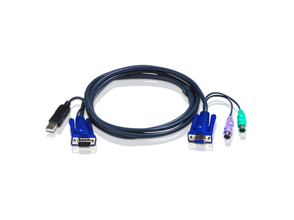 Aten 2L5506UP - PS2 to USB Intelligent KVM Cable, 20ft (Black)