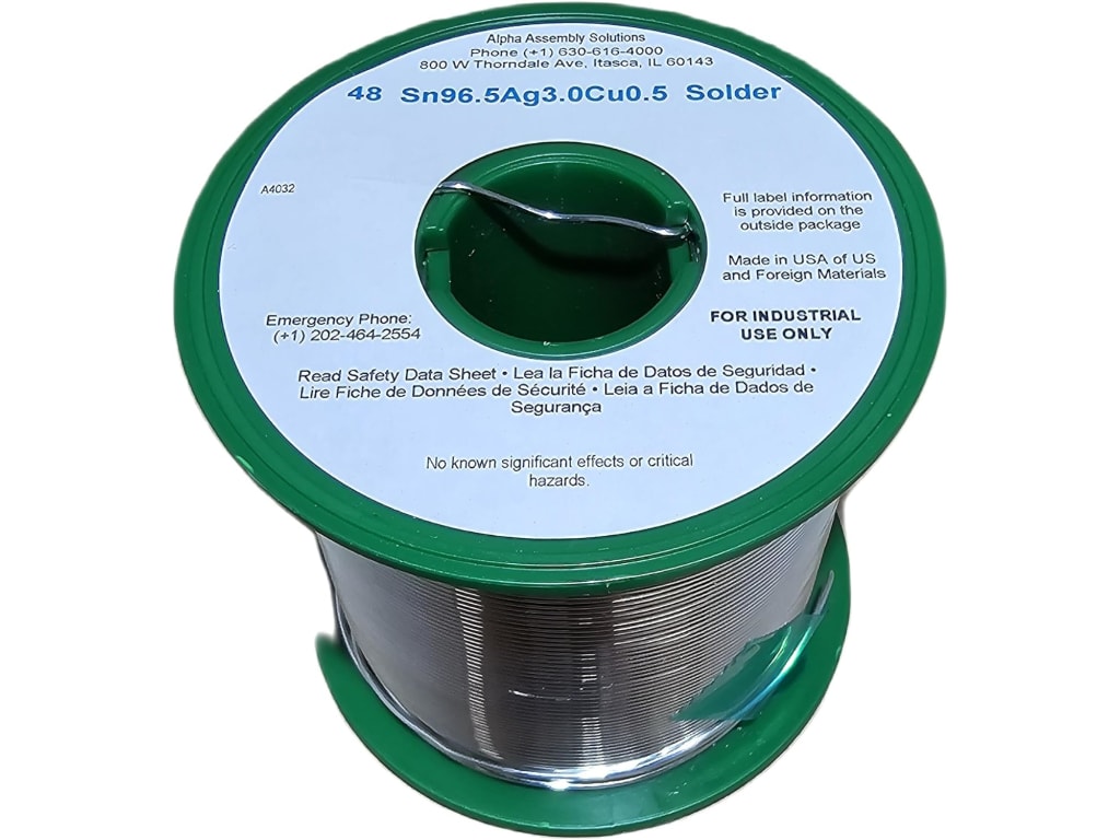 Kester 24-7068-1402-5PK Solder Wire, Rosin Core, Lead Free, SAC305, 3.3 ...