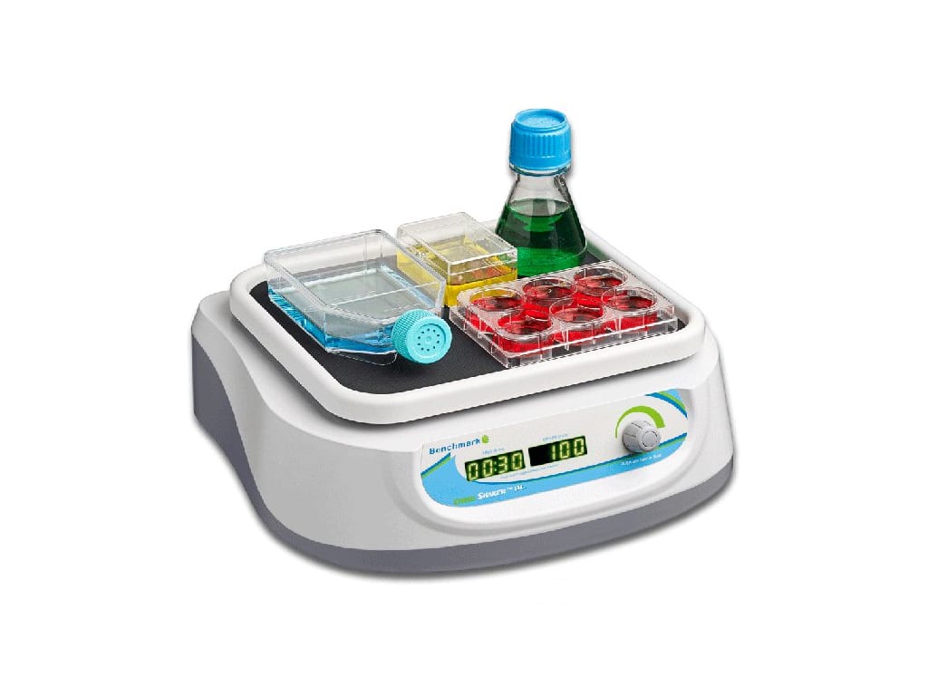 Benchmark OrbiShaker Jr EU Orbital Shaker with Flat Mat Platform, European 2 Prong Plug