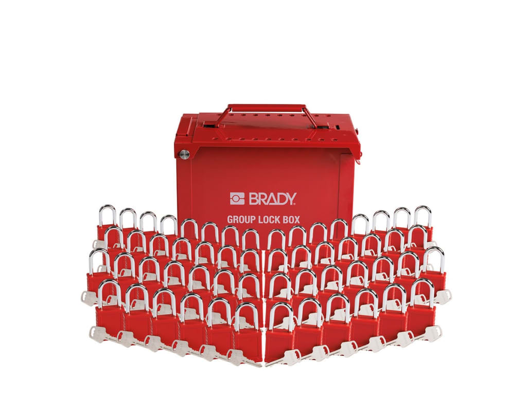 Brady 175462 - Portable Group Lockout Box, Polycarbonate, Red, 9