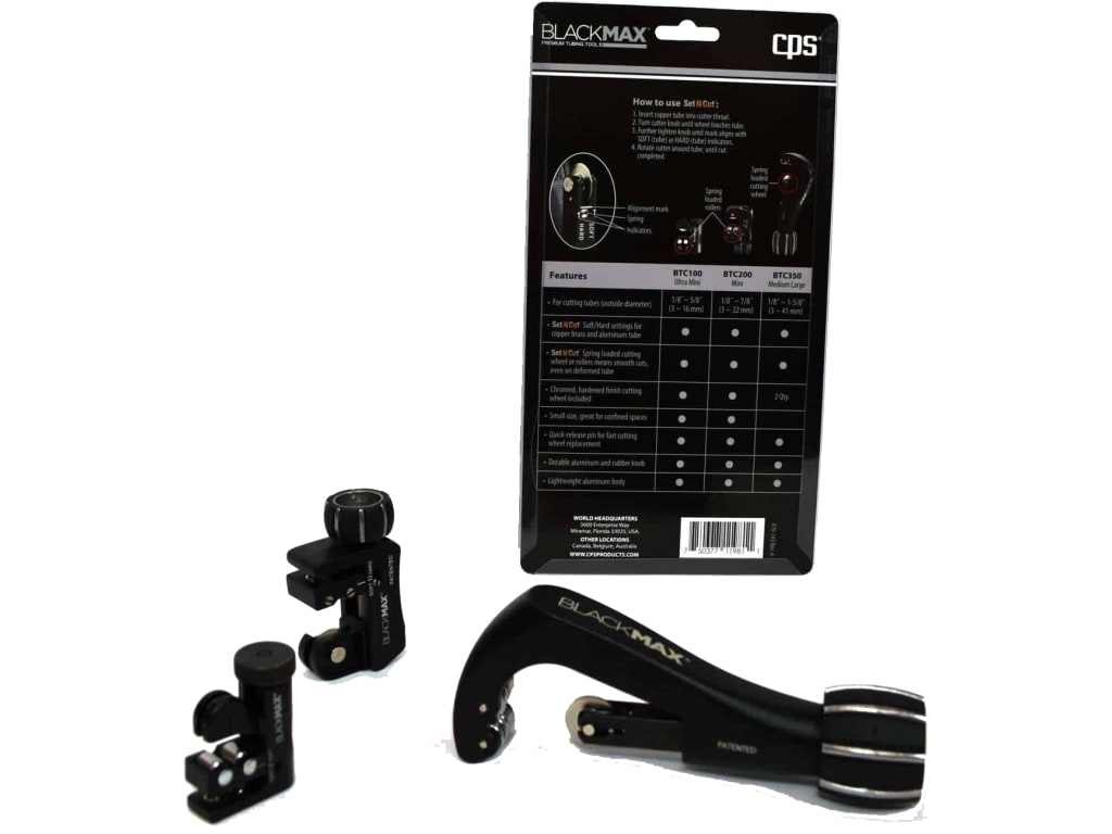 CPS BTC200 Mini Tube Cutter - 1/8" To 7/8" Range With Set-N-Cut Technology For Smooth Cuts