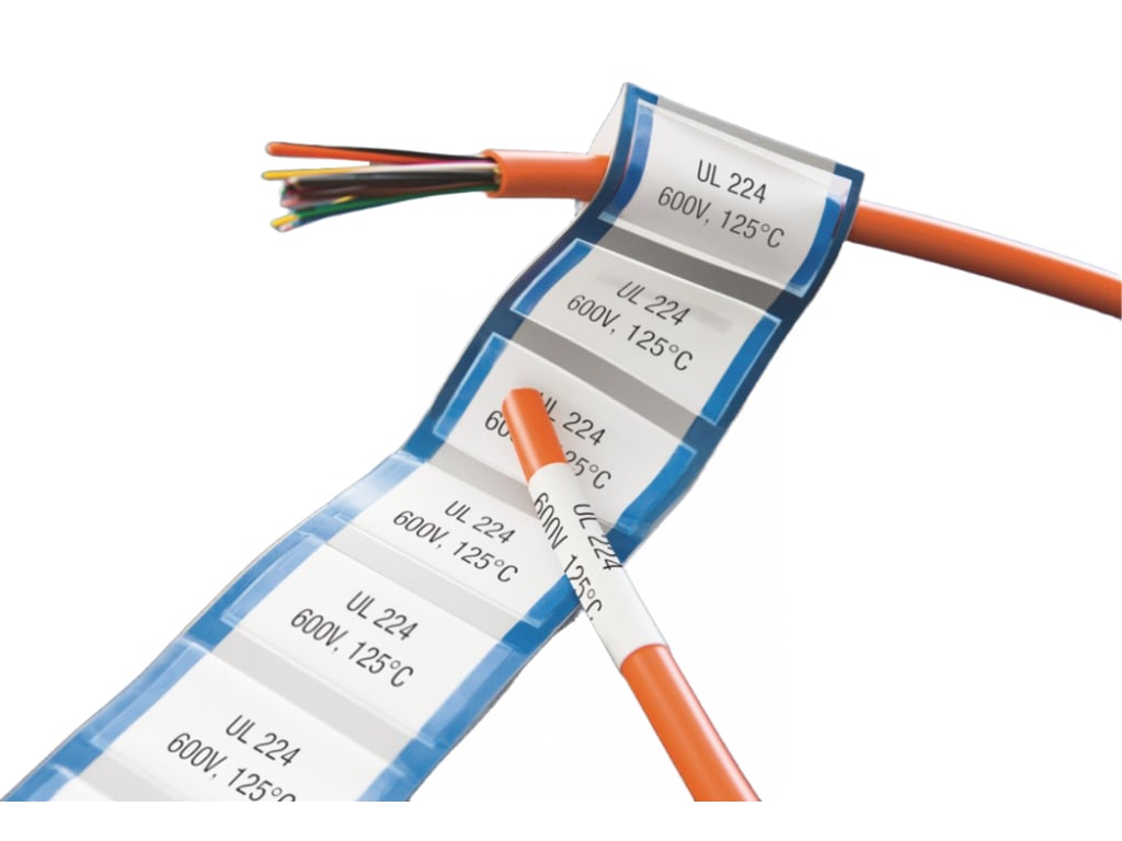 Dymo 1868718 XTL PreSized Heat Shrink Tube, 0.5" x 1.3", White/Black