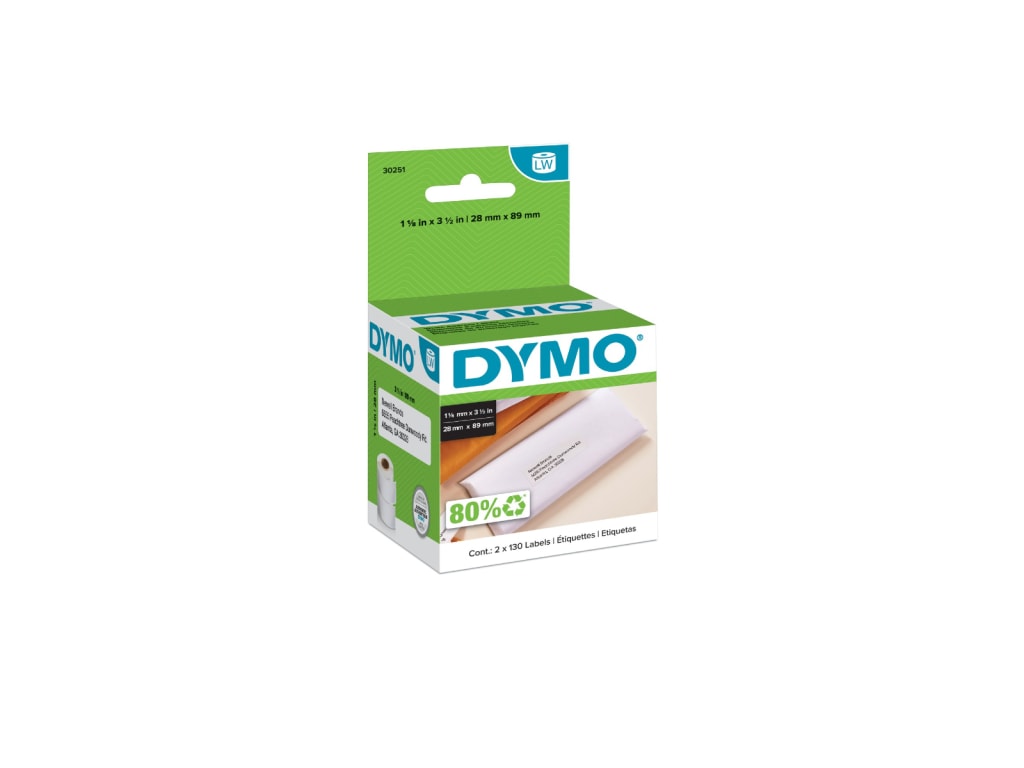  DYMO LabelWriter Address Labels, Clear, 1-1/8 x 3-1/2