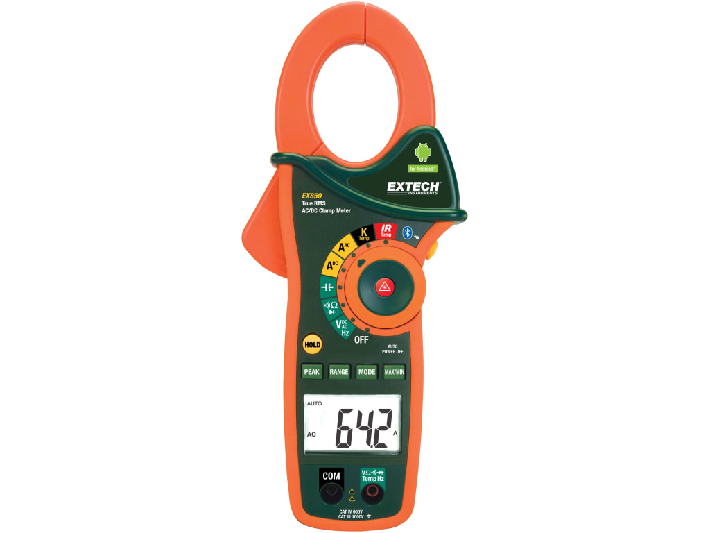 Extech EX850 True RMS 1000A AC/DC Clamp Meter with Bluetooth TEquipment