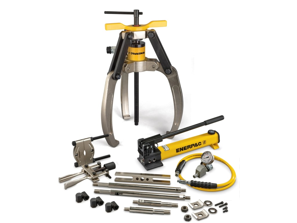 Enerpac LGHMS364H Hydraulic LockGrip Master Puller Set w/ Hand Pump, 64 Ton TEquipment