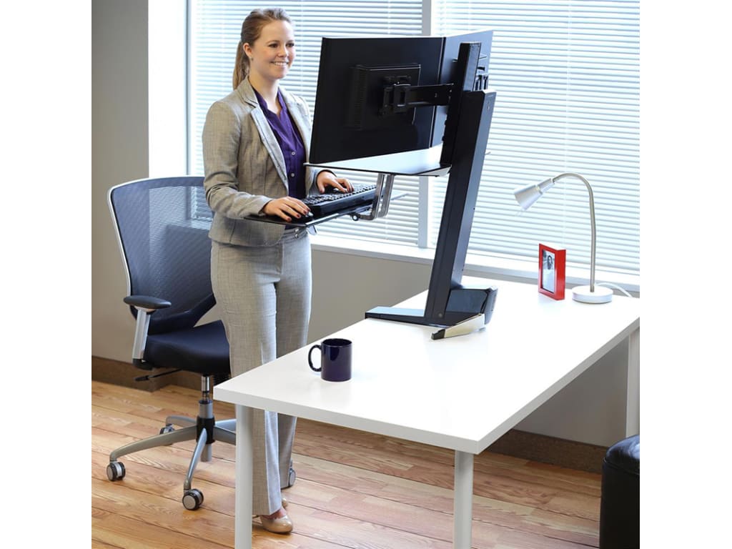 Ergotron 33349200 WorkFitS, LCD & Laptop with Worksurface and Large