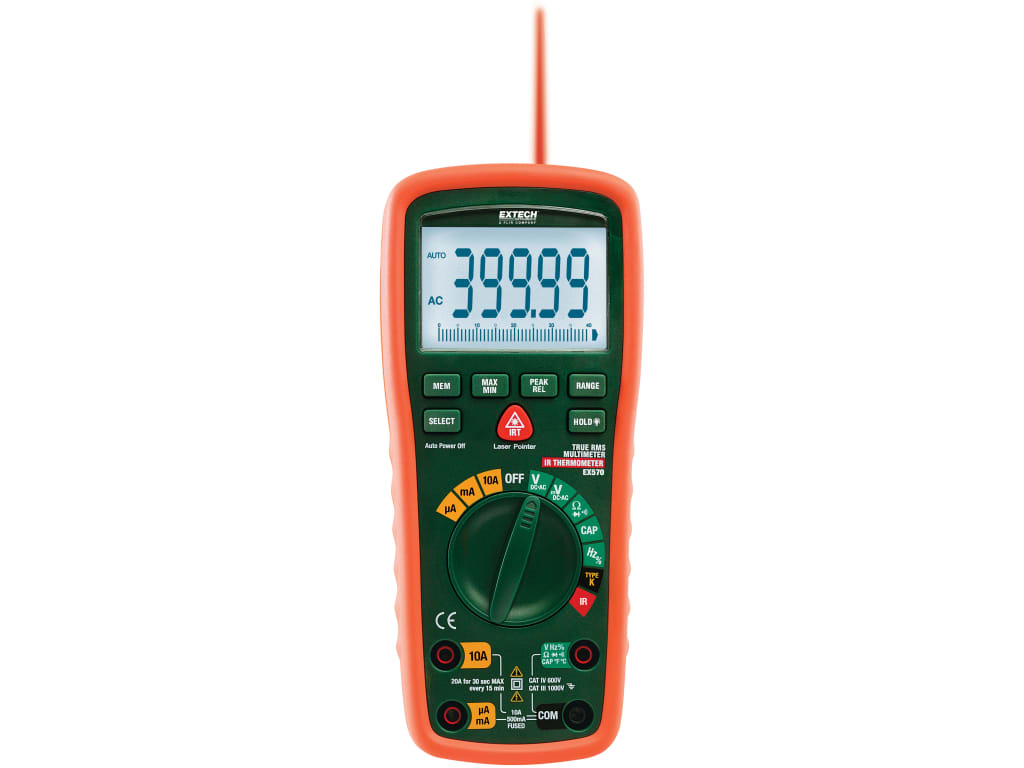 Extech EX570 12 Function True RMS Industrial MultiMeter with IR Thermometer