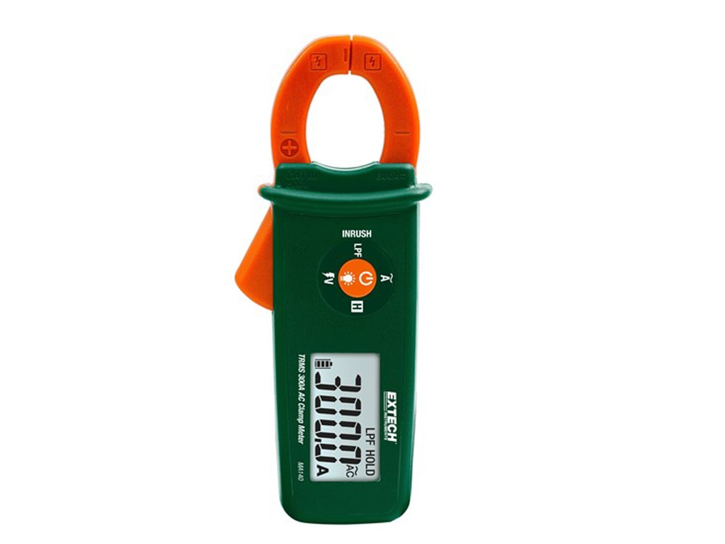 Extech MA140-NIST - True RMS 300A AC Mini Clamp Meter + NCV + NIST ...