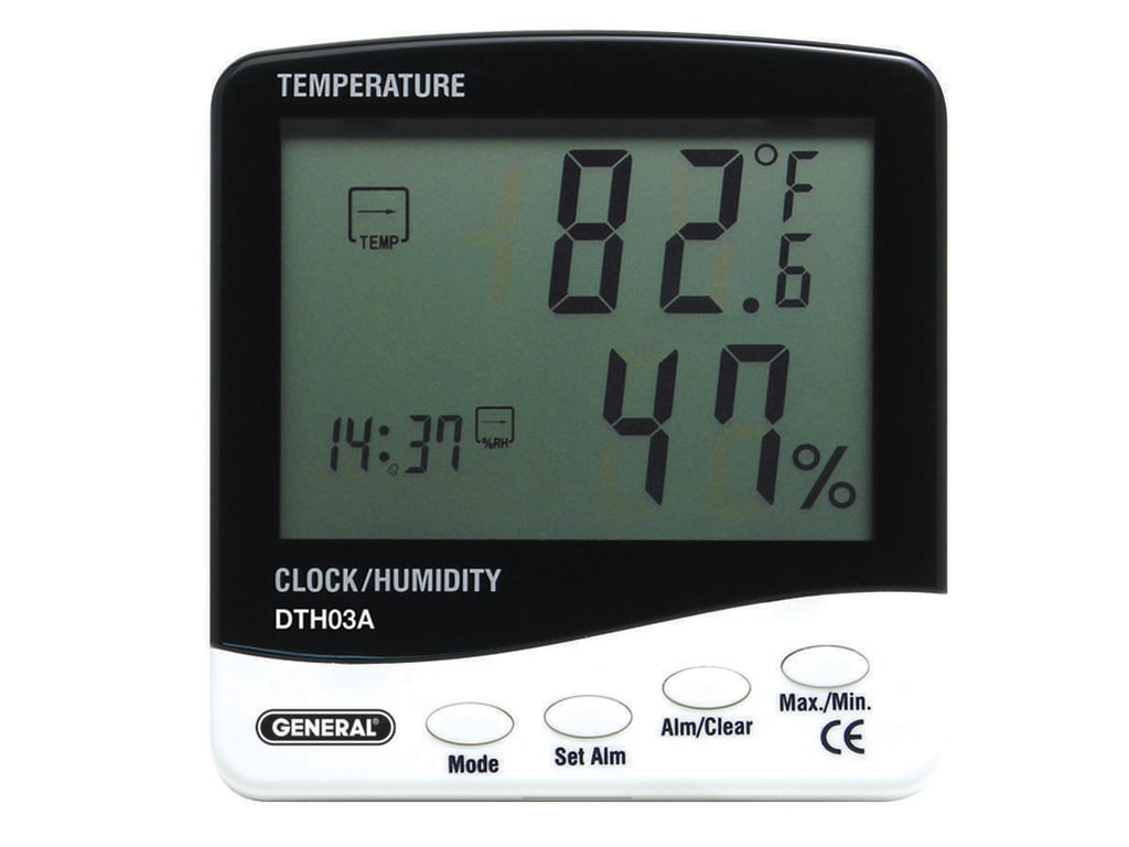 Jumbo Display Temperature and Humidity Meter with Clock