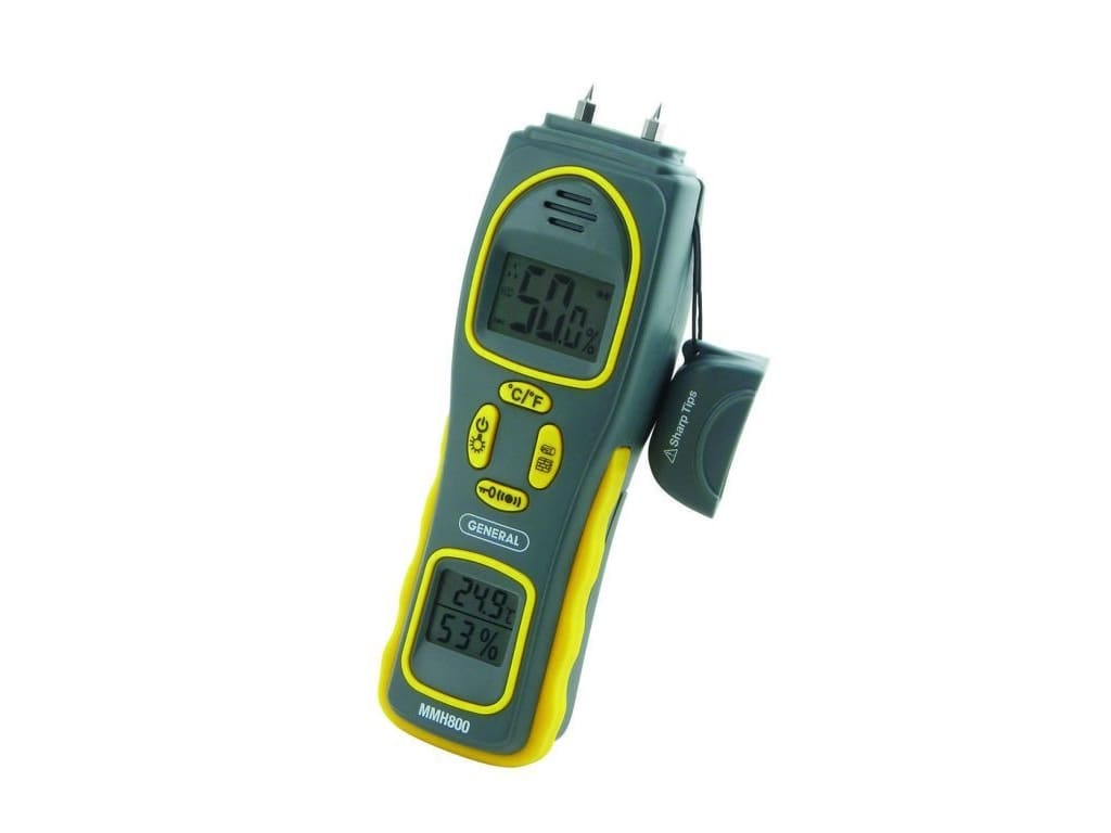 General Tools Moisture Meter MMD950 - Humidity Sensor - Pin Type / Pinless  Device - Spherical Sensor