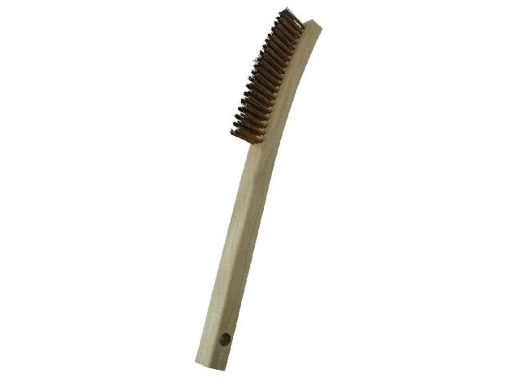 Wire Scratch Brush with Wood Handle and Scraper (Carbon Steel)