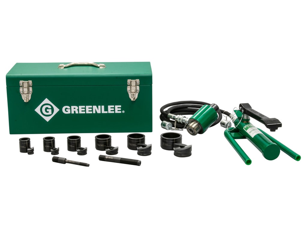 Greenlee 7606SB - 11-Ton Hydraulic Knockout Kit with Foot Pump and