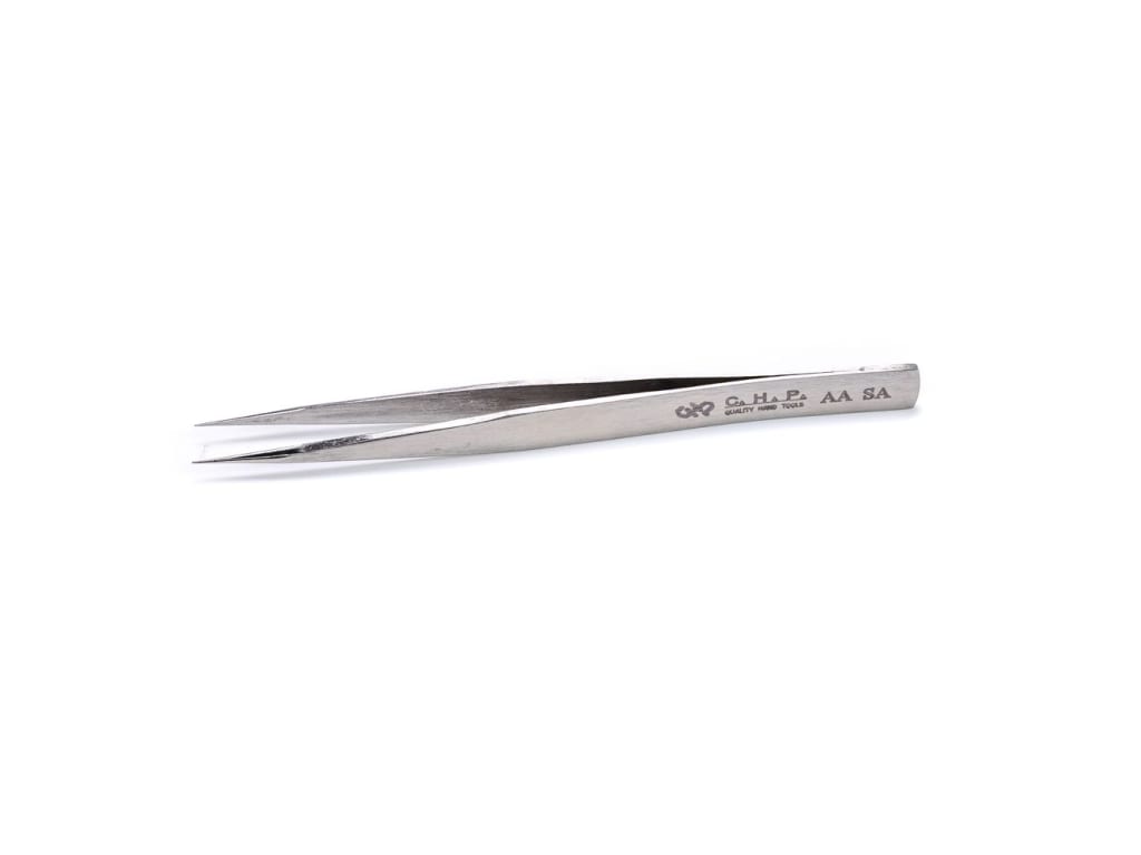 CHP 321-SA Large Round Flat Tweezers