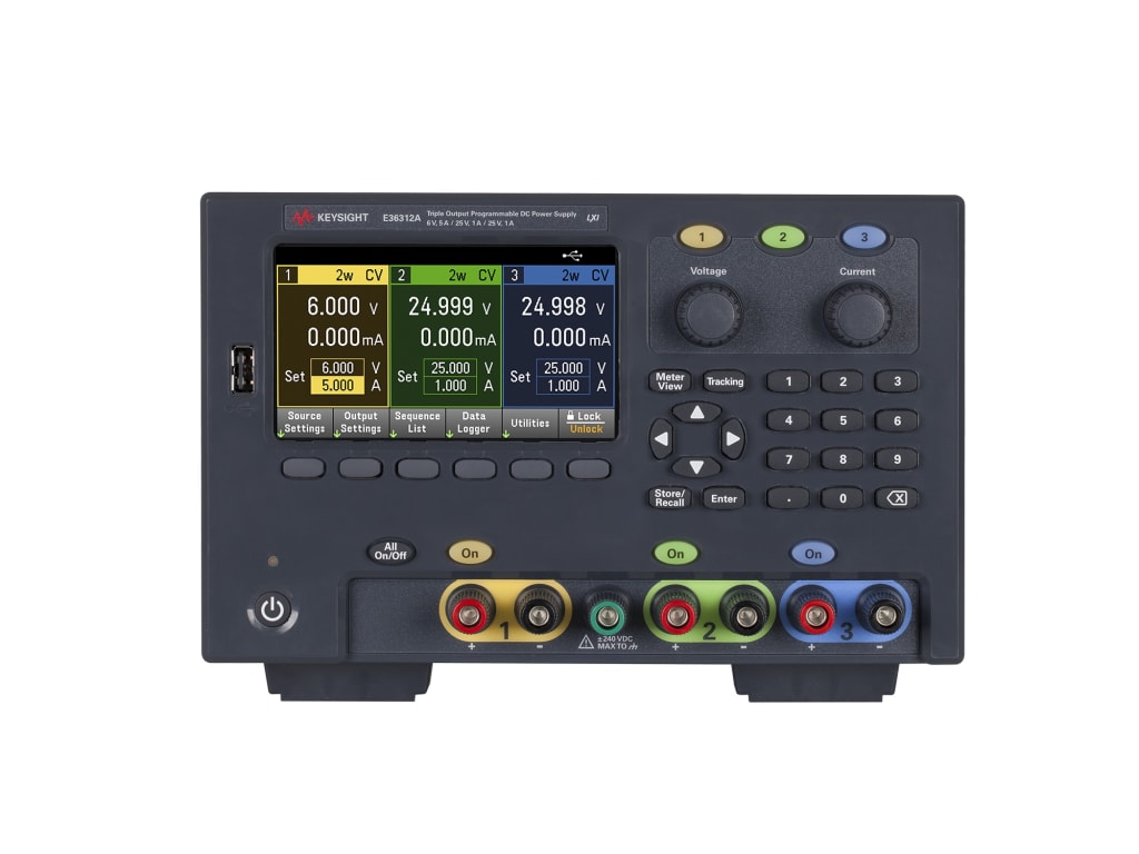 Keysight E36312A 80W Triple Output Power Supply 6V/5A, (2) x 25V/1A, USB, LAN TEquipment