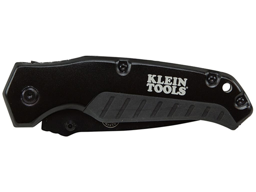 Klein 44220 Black Pocket Knife with drop-point blade